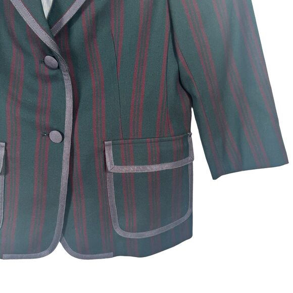 Boy. Band of Outsiders Schoolboy Blazer Green Red Striped Womens 2 US Small (4) - Picture 2 of 7